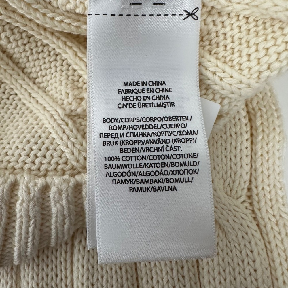 Polo Ralph Lauren Cream Pima Cotton Cable Knit Dog Sweater Cavalier Spaniel L - Picture 9 of 10